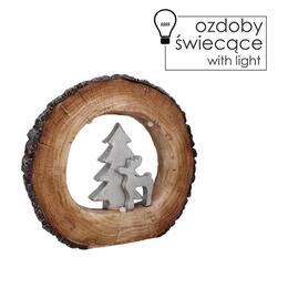 LED figúrka - Vianočný stromček so sobom na kmeni