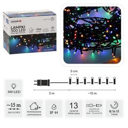 Multikolorové LED svetlá 300L, dĺžka 3 + 15 m, vnútorné/externé