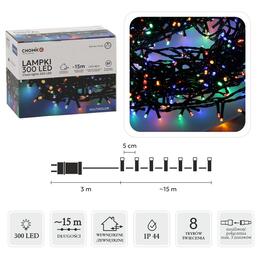 Multikolorové LED svetlá 300L, dĺžka 3 + 15 m, vnútorné/externé