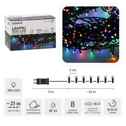 Multicolor LED žiarovky 500L, dĺžka 3 + 25 m pre vnútorné a vonkajšie použitie