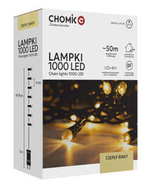 LED svetlá 1000L teplá biela, dĺžka 50 m