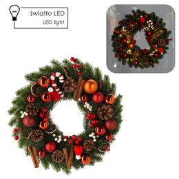 Vianočný veniec LED 40 cm so 40 svetlami - zelený