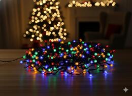 Multikolorové LED lampy s čerešňovými púzdrami, 200 LED, dĺžka 3 + 16 m