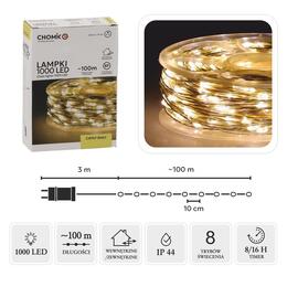 LED svetlá drôtiky 1000L teplá biela, dĺžka 3 + 100 m