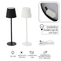 Elegantná dotyková LED stolná lampa v bielej a čiernej farbe