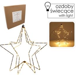 Vianočná LED hviezda 40 cm s teplými bielymi diódami