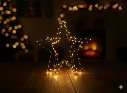 Vianočná LED hviezda 40 cm s teplými bielymi diódami