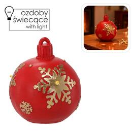 Ozdobná červená LED guľa 16,5 cm