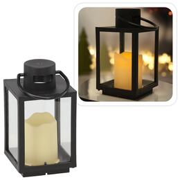 Vianočný lampión s LED osvetlením - čierny