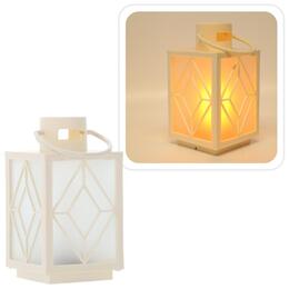 Biela vianočná lampa s LED náplňou, 11 x 11 x 20,5 cm