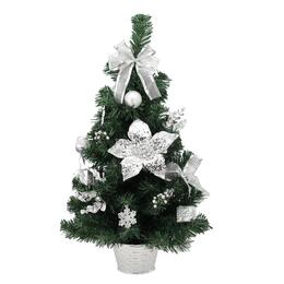 Elegantný strieborný vianočný stromček 60 cm
