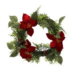 Umelý veniec s poinsettiou 40 cm
