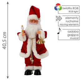 Hrajúci Mikuláš so sviečkou LED 40,5 cm