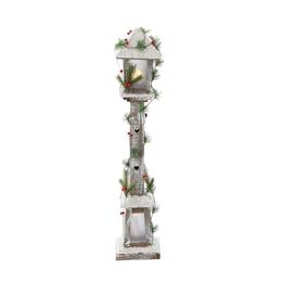 Vianočná drevená LED lampa 16 x 16 x 85 cm