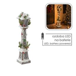 Vianočná drevená LED lampa so svetlami 13 x 13 x 60 cm