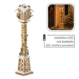 Vianočná drevená LED lampa hnedá, 100 cm