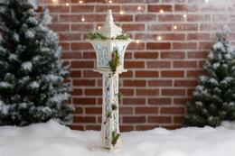 Vianočná biela LED lampáš 100 cm