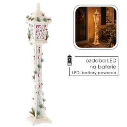 Vianočná biela LED lampa 20 x 20 x 120 cm