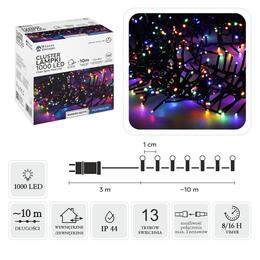 Multikolorové LED svetlá Cluster 1000L, dĺžka 3 + 10 m