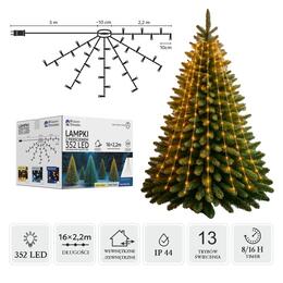 LED svetlá s krúžkom 2,2 m, 352 LED, teplá biela