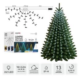 LED svetlá s prstenom 2,2 m, 352 LED, studená biela