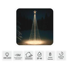 Vianočná jedlička s LED svetlami a hviezdou, 3 m, teplá biela