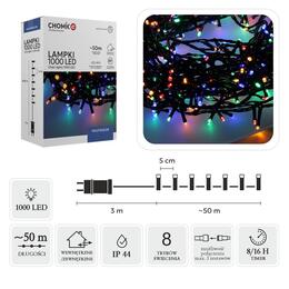 Multikolorové LED svetlá 1000L, dĺžka 50 m