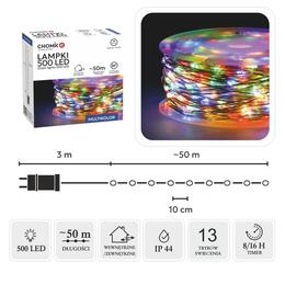 Multikolorové LED svetielka na cievke 500L, dĺžka 50 m