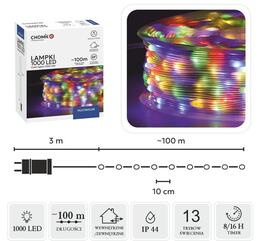 LED mikro svetlá na cievke 1000L multikolor, dĺžka 3 + 100 m