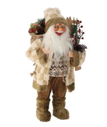 Stojaci Mikuláš s lyžami, 60 cm, biely
