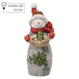 Vianočná figurka Snehuliak s nápisom 'Welcome' LED 55 cm