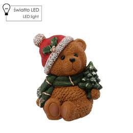 Vianočná figúrka Medveď s LED jedličkou 27 x 25 x 29 cm