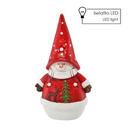 Vianočný snehuliak s čiapkou a LED osvetlením 51,5 cm