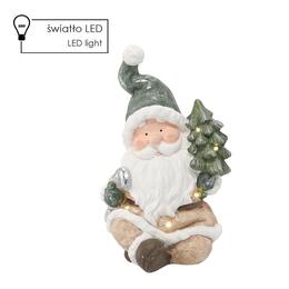 Vianočná figúrka Mikuláša s LED stromčekom 38 cm