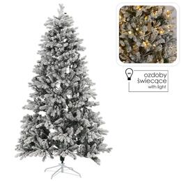 Umelý vianočný stromček 210 cm so snežením a LED osvetlením