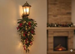 Vianočná nástenná LED lampa 90 cm s 50 diódami