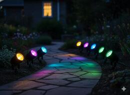 Smart LED reflektory do záhrady 6 ks, multikolor, dĺžka 3 + 10 m