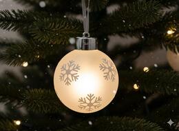 Súprava 3 sklenených LED gulí so snehovými vločkami a diaľkovým ovládaním