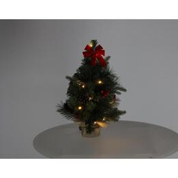Vianočná jedlička s 15 LED svetlami, 50 cm, červená