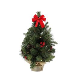 Vianočná jedlička s 15 LED svetlami, 50 cm, červená