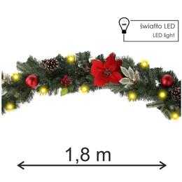 Vianočná LED reťaz s 20 svetlami, 180 cm, červená-zlatá