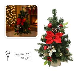 Vianočný stromček s LED svetlami 50 cm - červená a zlatá