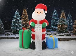 Fúkaný Mikuláš s darčekmi a LED osvetlením 180 cm