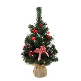 Vianočný stromček s 20 LED svetlami, 50 cm, červeno-biely
