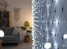 LED závesná sieť 320L studená biela 3 x 2 m