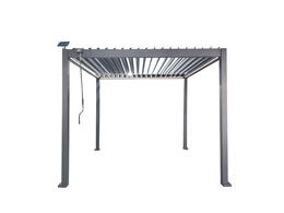 Šedá hliníková pergola s LED osvetlením 3 x 3 x 2,5 m