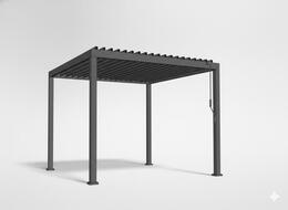 Hliníková pergola so šedou LED 3 x 3 x 2,5 m