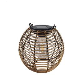 Hnedý solárny lampión 19 cm s LED osvetlením