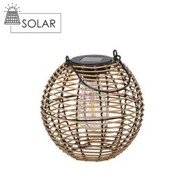 Hnedý solárny lampión 19 cm s LED osvetlením