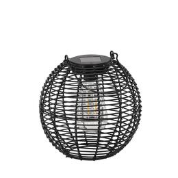Čierny solárny lampión LED 19 cm